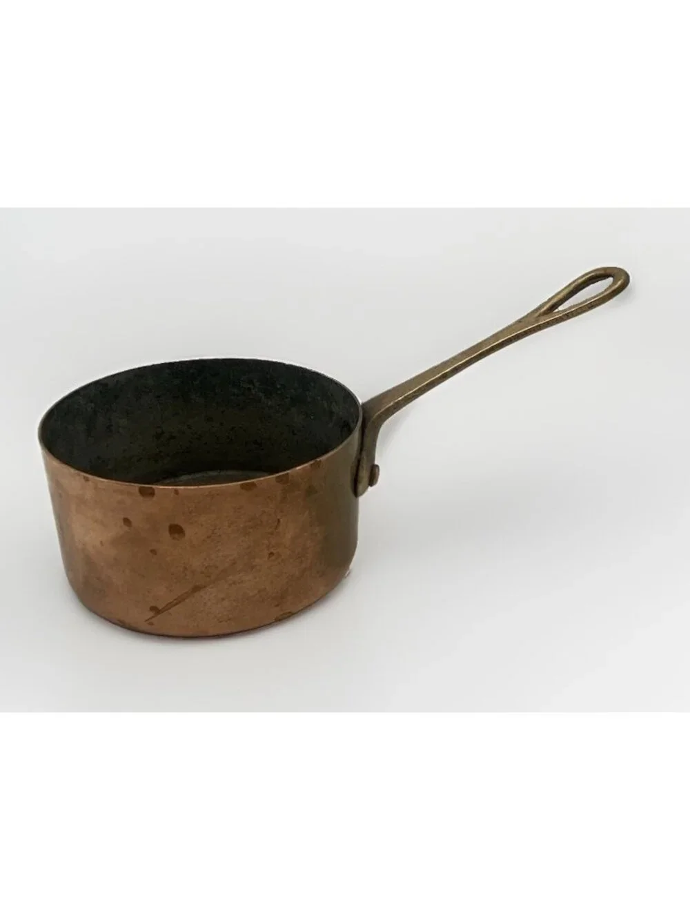 Small Vintage French Copper Pot Les Metaux Ouvres Saucepan Made In France